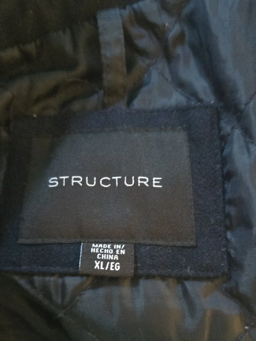 Men's Structure Double-Breasted Navy Peacoat Jacket